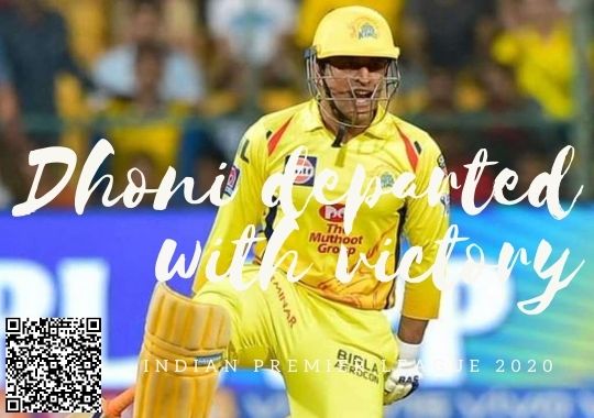 MS Dhoni victory in IPL 2020 last match