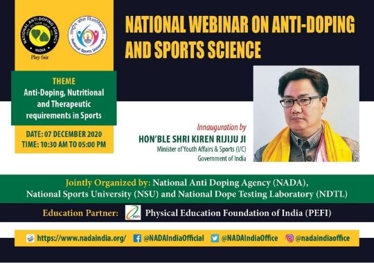 Rijiju will inaugurate national webinar on anti-doping